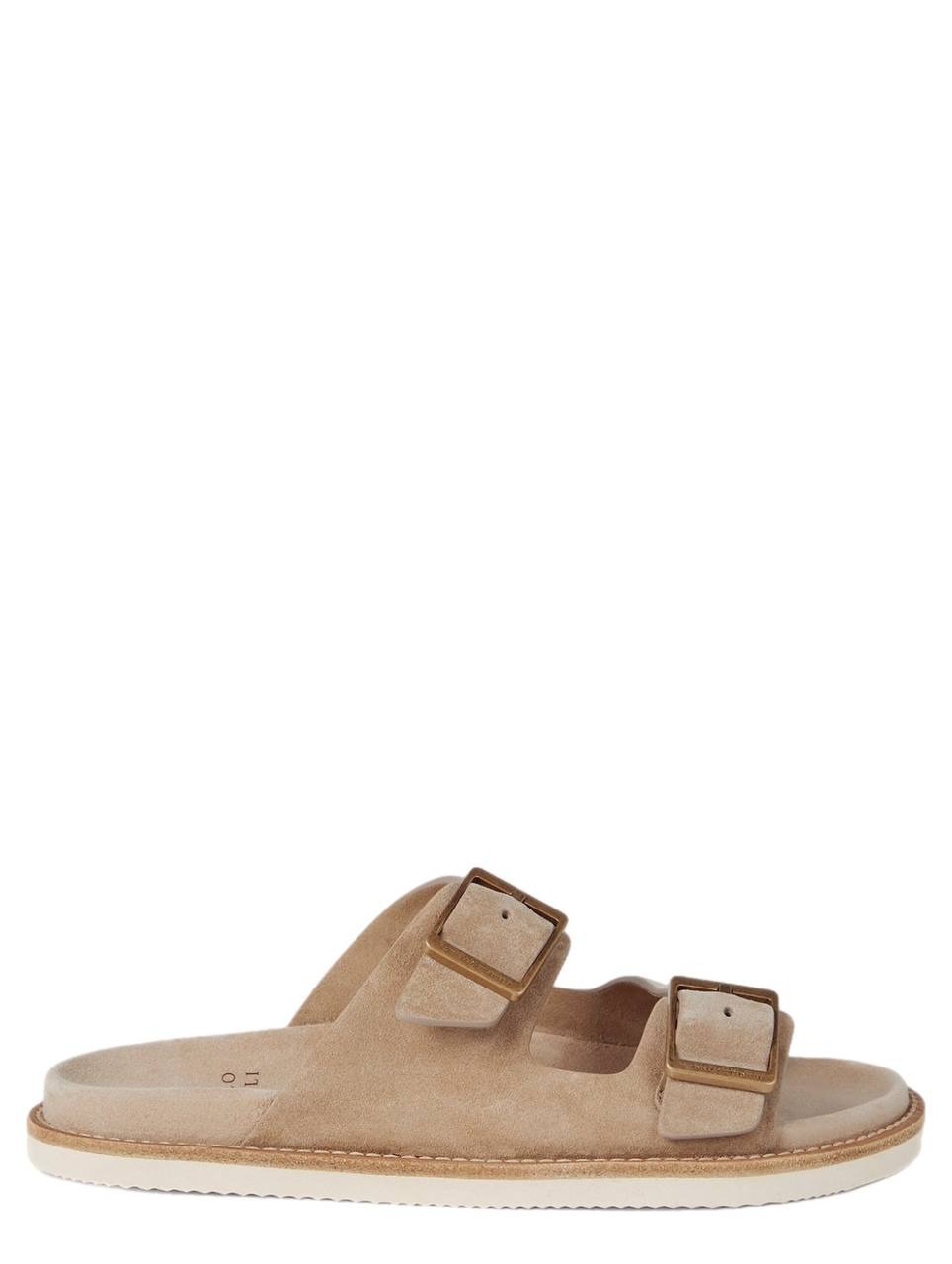 Brunello Cucinelli Washed suede urban slides