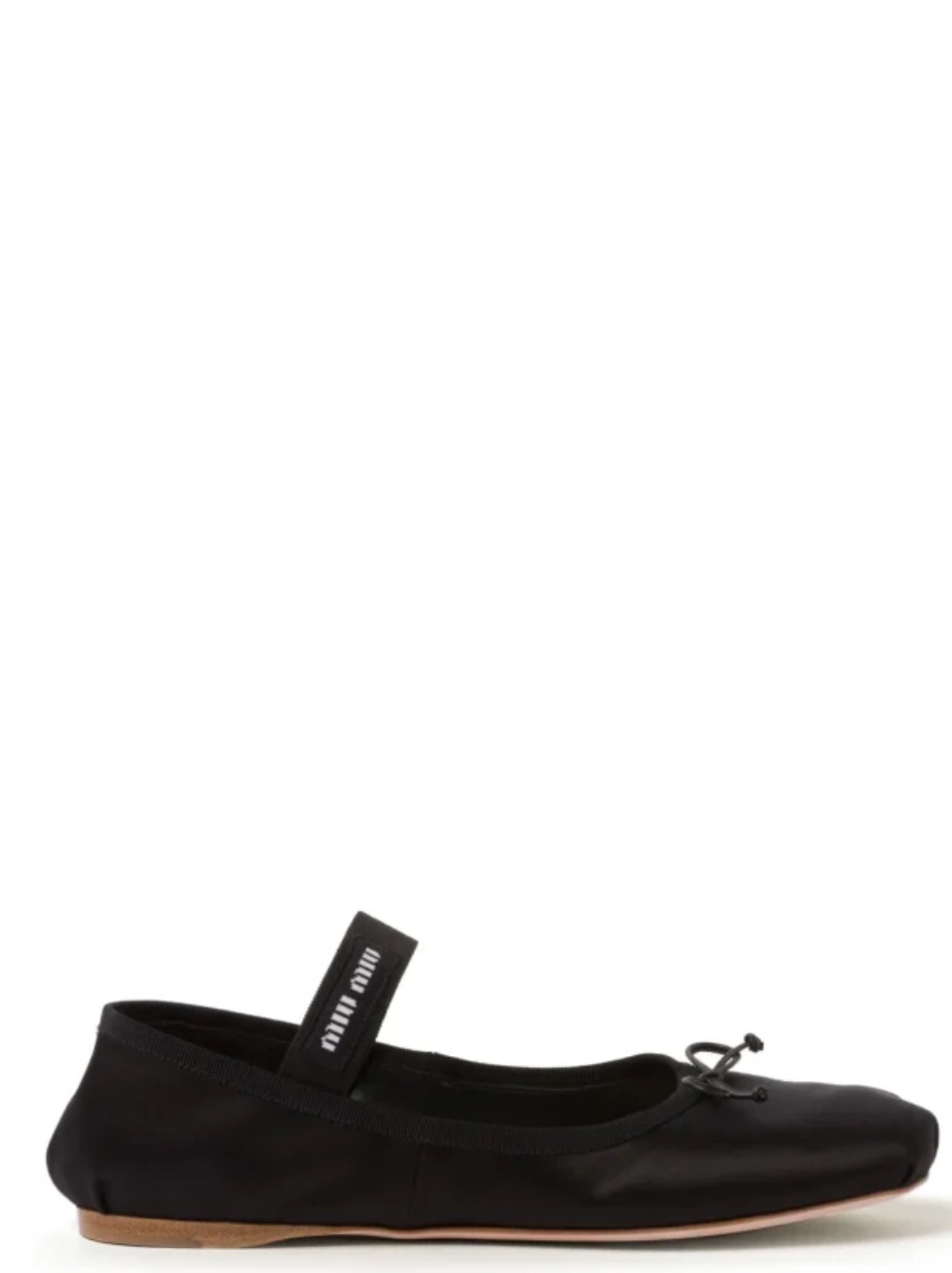 Miu Miu logo-strap ballerina shoes
