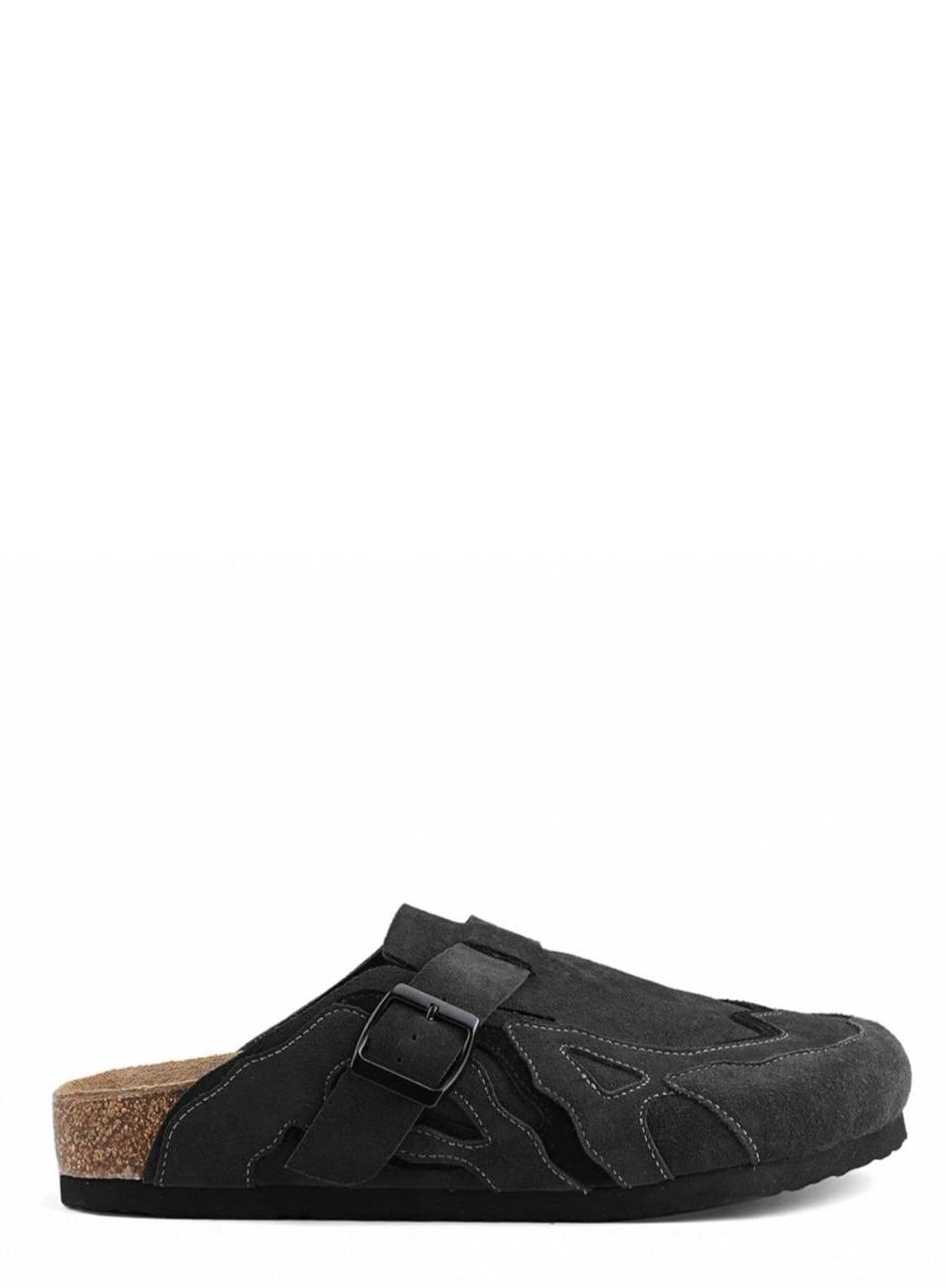 Night cat leather mules