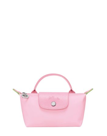 Le Pliage Green Pouch with handle Pink