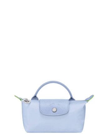 Le Pliage Green Pouch with handle Sky Blue