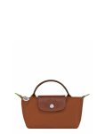 Le Pliage Green Pouch with handle Chestnut