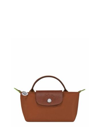 Le Pliage Green Pouch with handle Chestnut